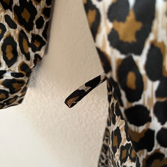 Ambrielle Pajama Top‎ Womens Large Leopard Print Silky Light Drawstring C… - Picture 6 of 9